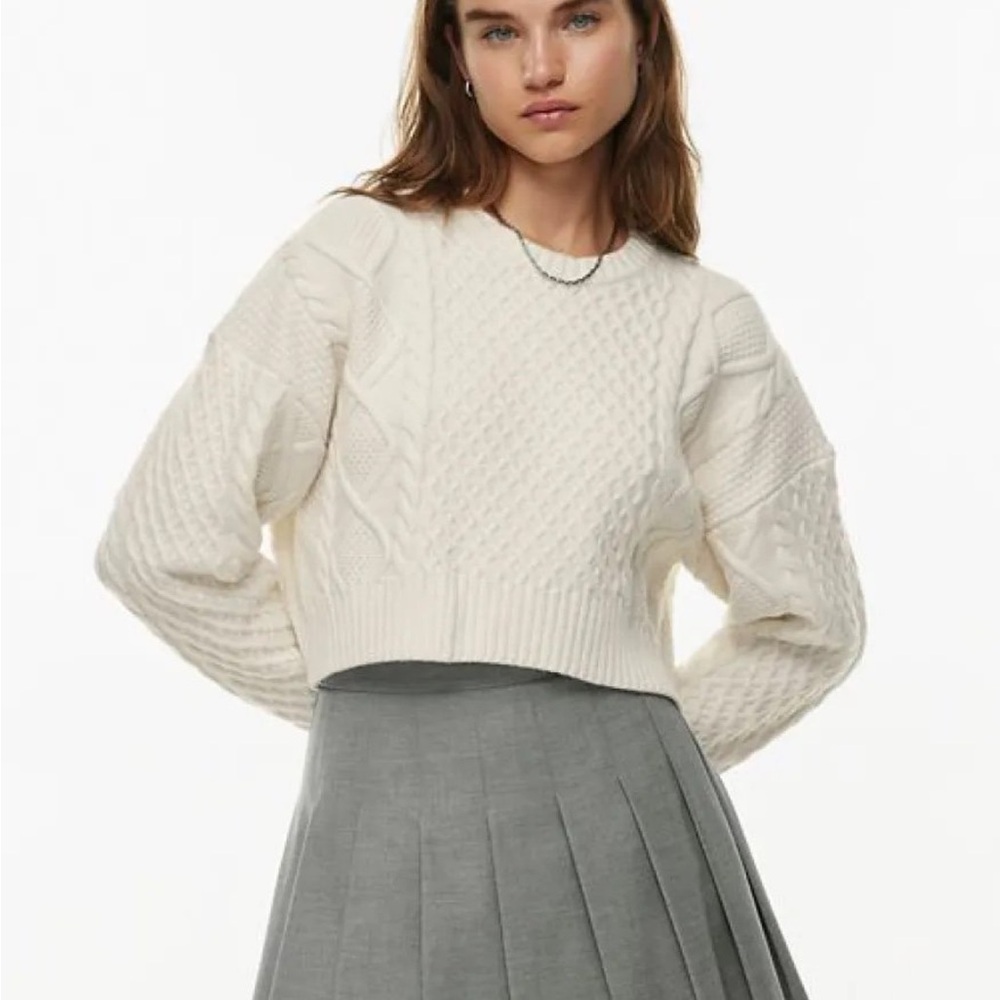 Sunday Best Aritzia Peggy cropped Cable Knit Sweater small